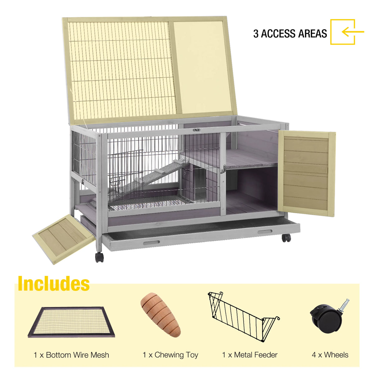 Rabbit Hutch Guinea Pig Cage with Tray U4500