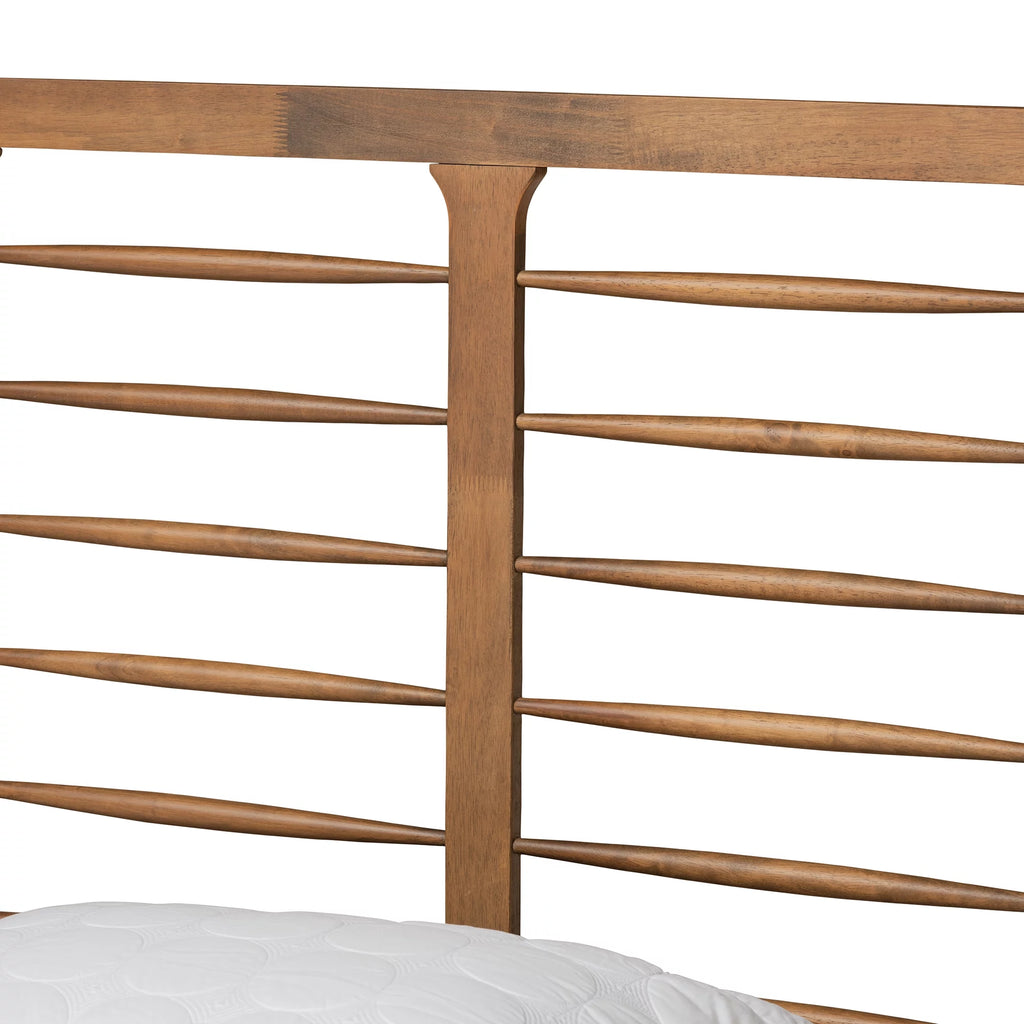 King Walnut Brown Engineered Wood Platform Bed U198152