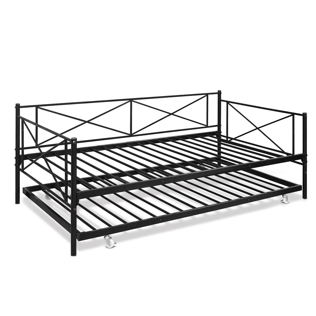 Twin Size Metal Daybed and Trundle H628916