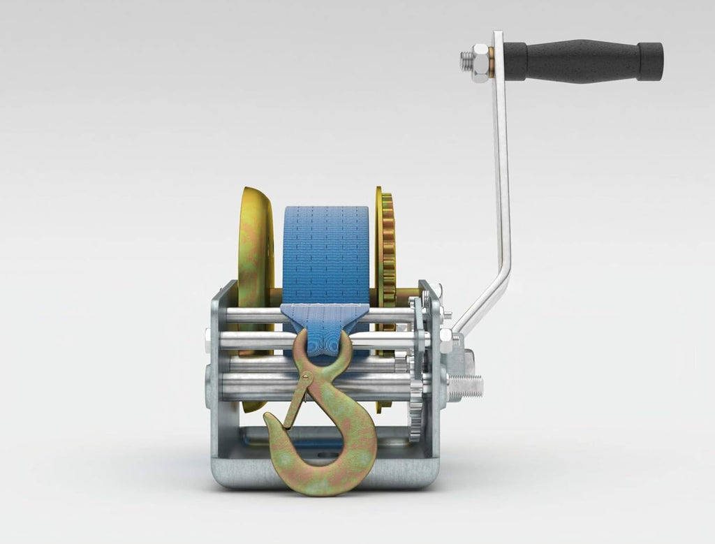 3200lbs Heavy Duty Hand Crank Winch with 32ft Strap, Pack of 2 U26741