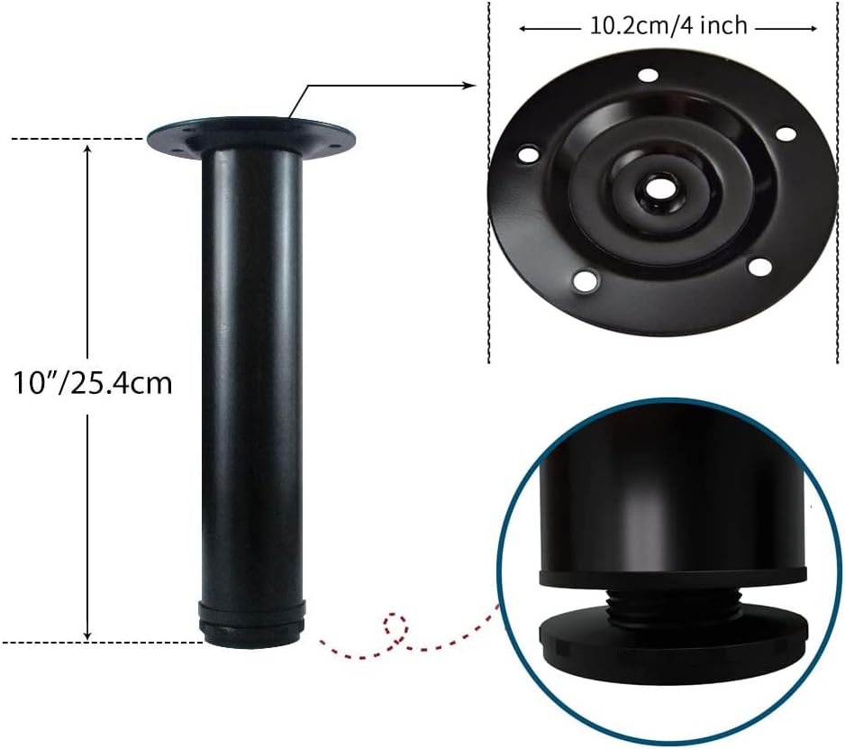 10 Inch Adjustable Furniture Legs Set of 4 R5902