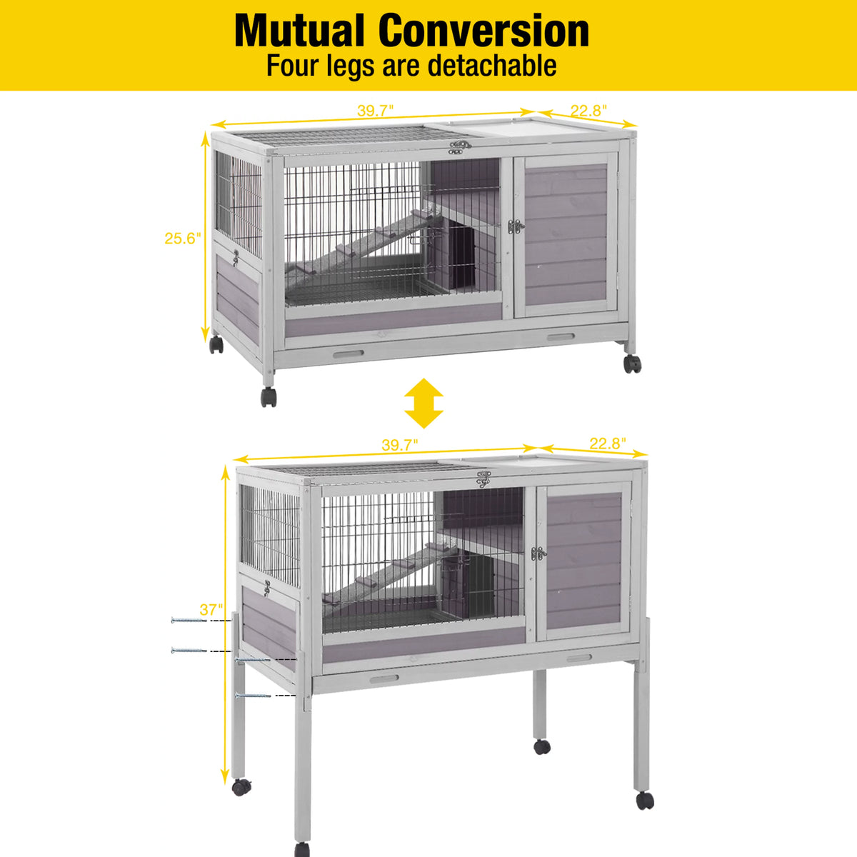 Rabbit Hutch Guinea Pig Cage with Tray U4500